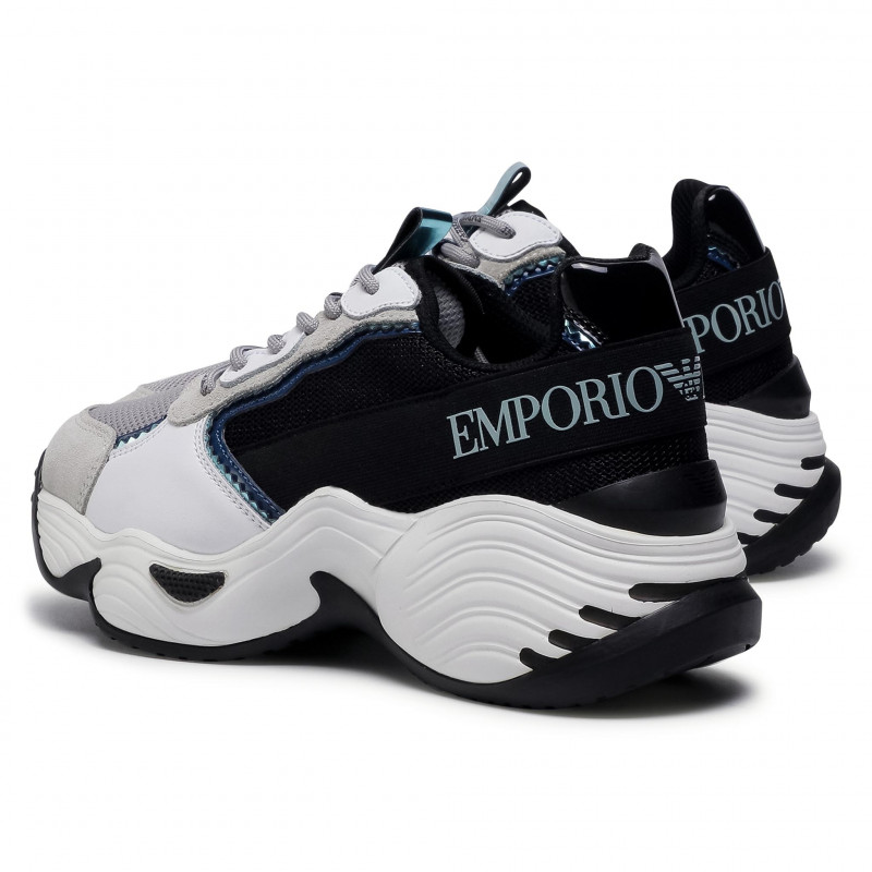 Emporio Armani Sneakers col. Pla/Gre/Blk/Ott/Pavo