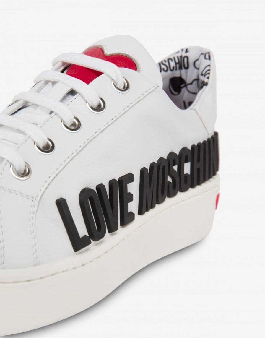 Love Moschino Sneakers in vitello Rubber Logo