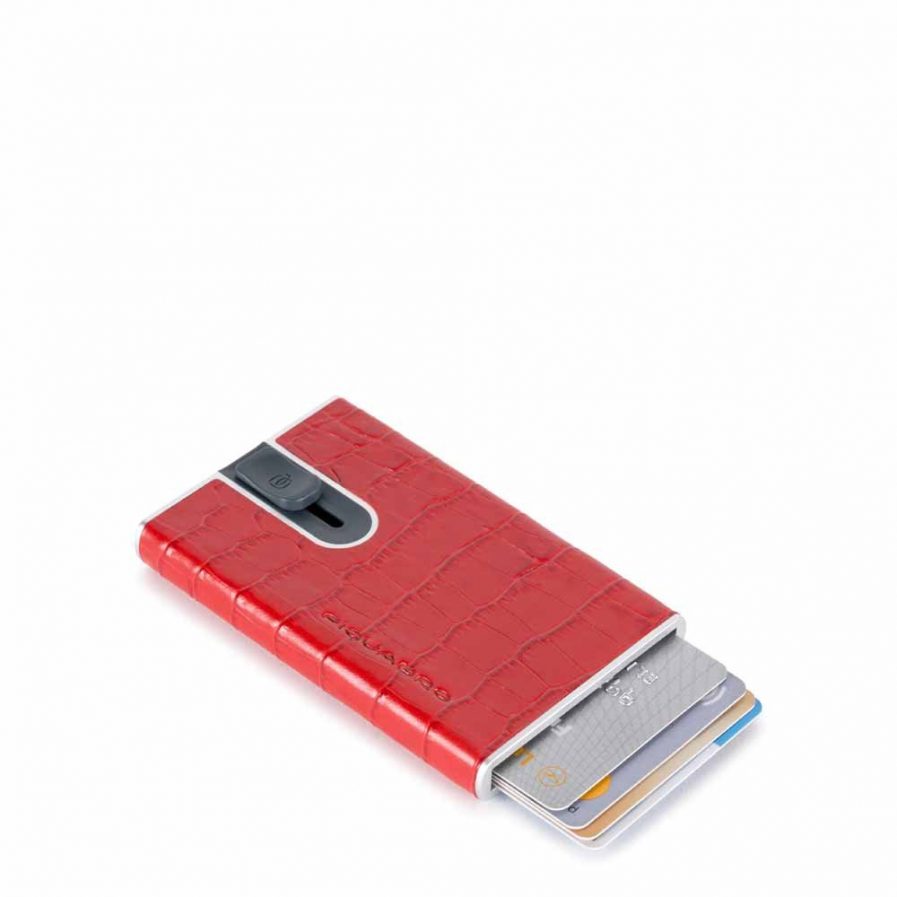 Piquadro Porta carte di credito con sliding system rosso Tersicore Crotone