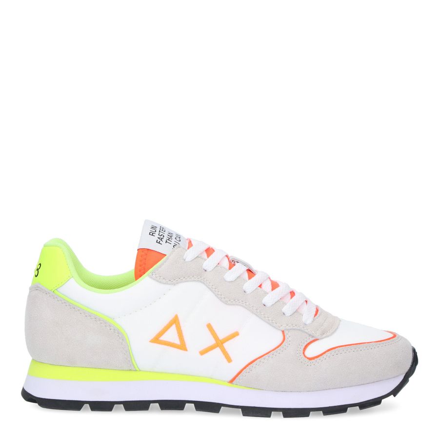Baskets SUN68 Tom Fluo Z45102 - Tige Nylon Et Daim Bleu Marine - Chaussures Sport Décontractées