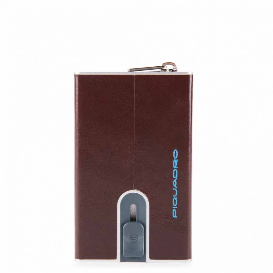 Piquadro Compact wallet per carte di credito con sliding sy Blue Square marrone Tersicore Crotone
