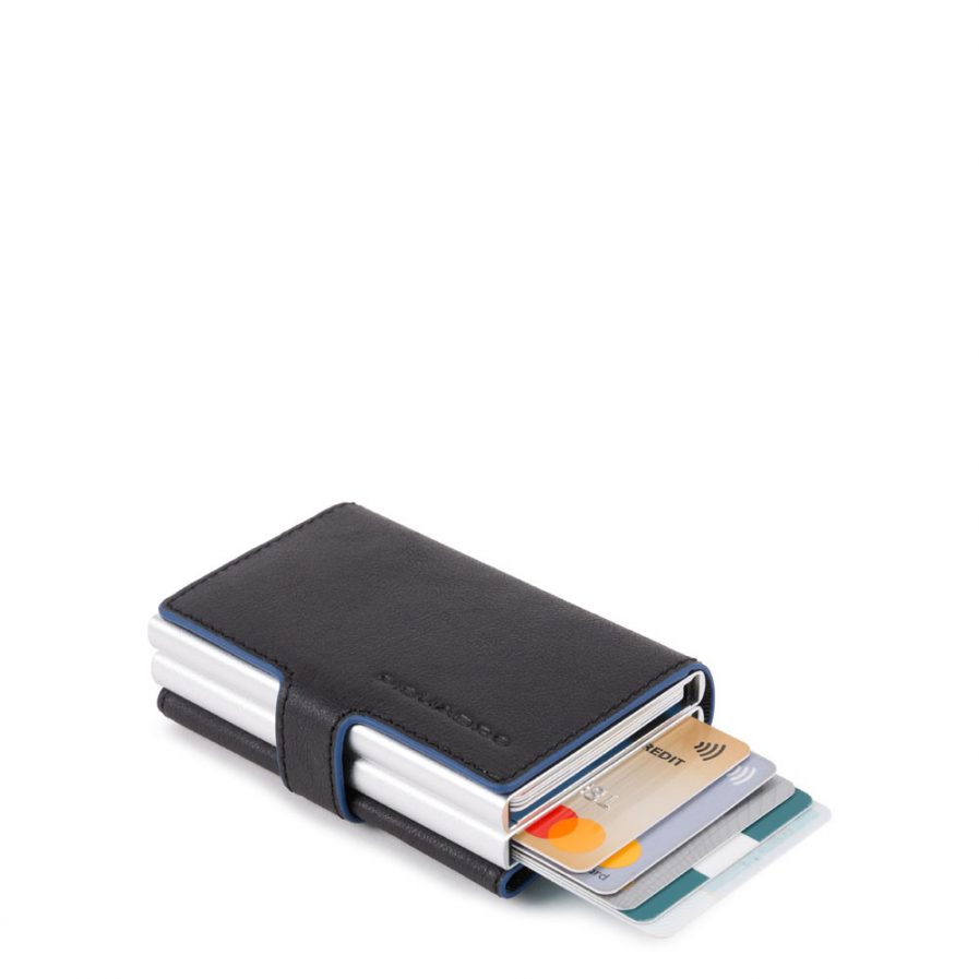 Piquadro Compact wallet doppio per carte di credito Collezione B2S nero Tersicore Crotone