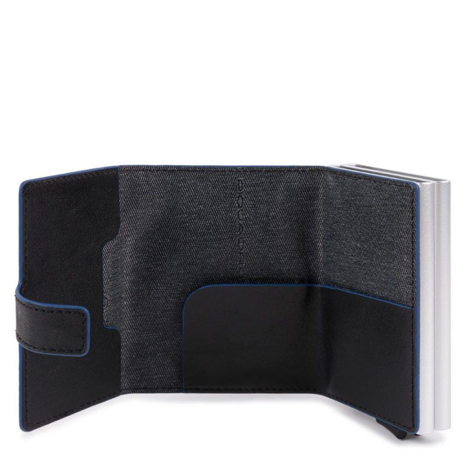 Piquadro Compact wallet doppio per carte di credito Collezione B2S nero Tersicore Crotone
