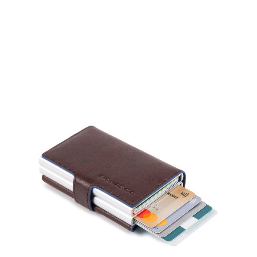 Piquadro Compact wallet doppio per carte di credito Collezione B2S marrone Tersicore Crotone
